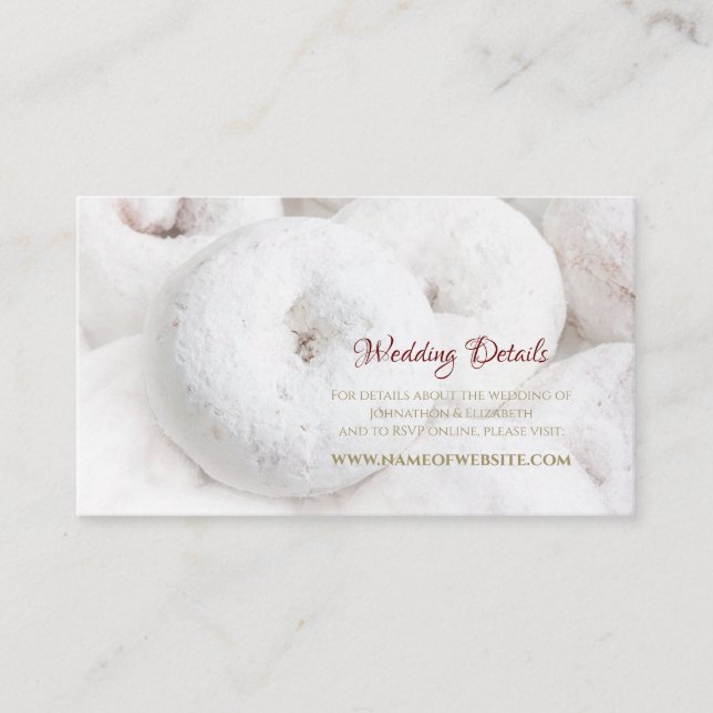 Powdered Sugar Doughnut Wedding Enclosure Card (Front)