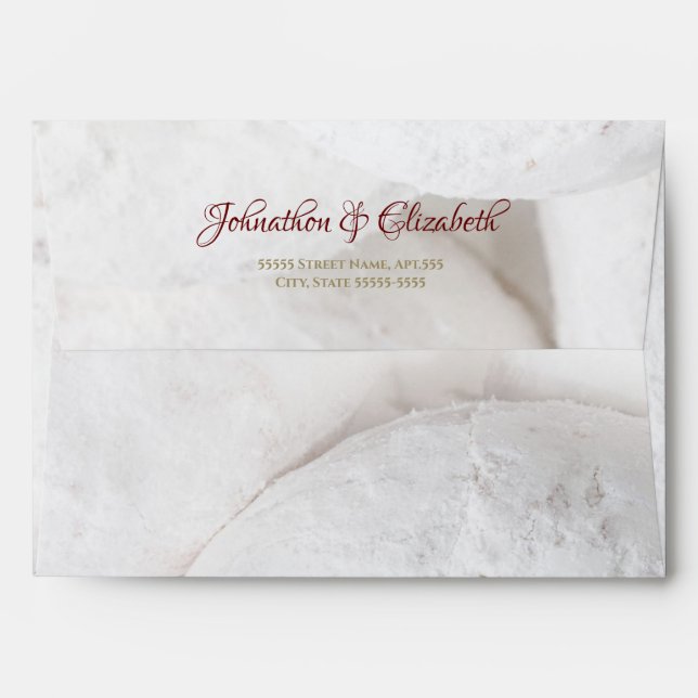 Powdered Sugar Doughnut Wedding Envelope (Back (Top Flap))