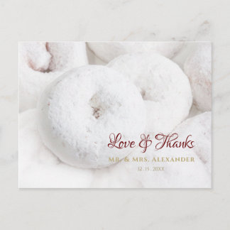 Powdered Sugar Doughnut Wedding Postcard