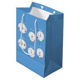 Powdered Sugar Doughnuts Custom Christmas  Medium Gift Bag