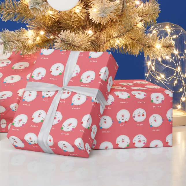 Powdered Sugar Doughnuts Custom Christmas  Wrapping Paper (Holidays)