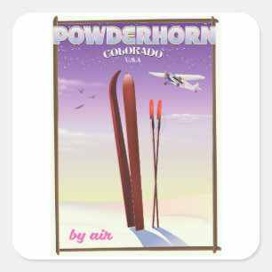 Powderhorn Colorado travel poster Square Sticker