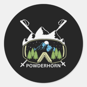 Powderhorn Mountain Resort Colorado Skiing Ski Sou Classic Round Sticker