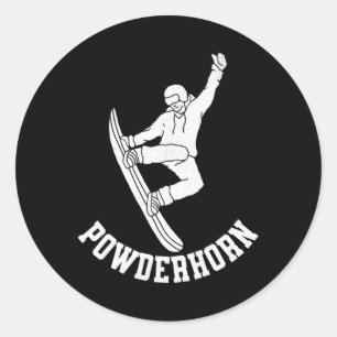 Powderhorn Ski Resort Colorado Snowboarding Snowbo Classic Round Sticker