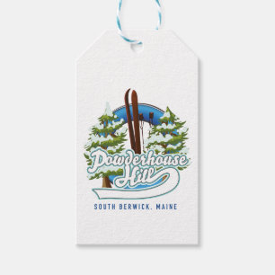 powderhouse hill south berwick maine ski logo gift tags
