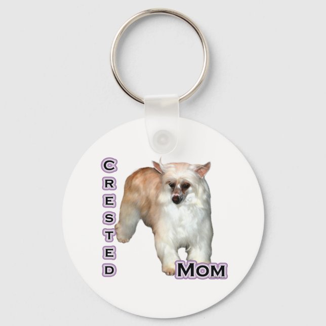 Powderpuff Crested Mum 4  - Keychain (Front)