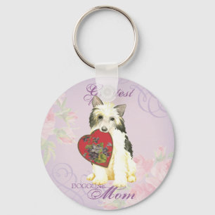 Powderpuff Heart Mum Key Ring