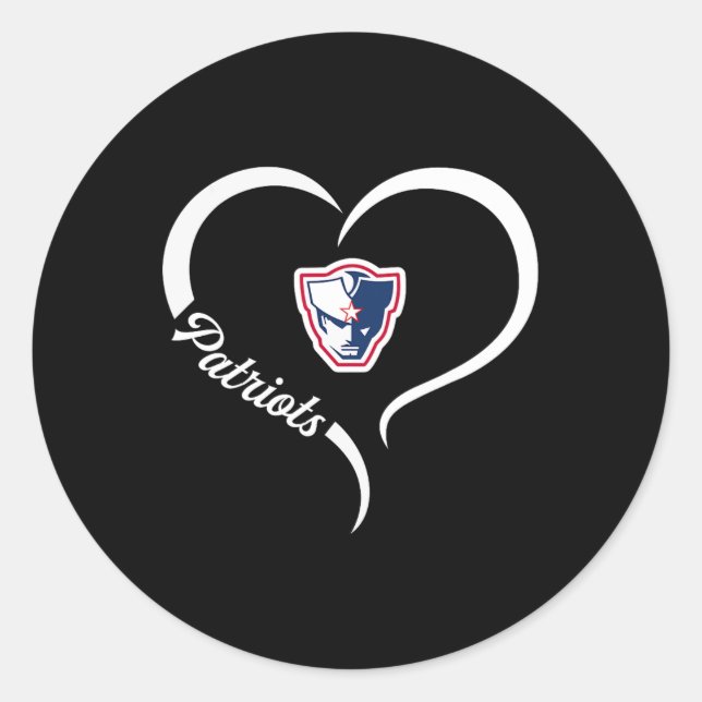Powdersville Patriots Logo Half Heart Slogan Hs  Classic Round Sticker (Front)