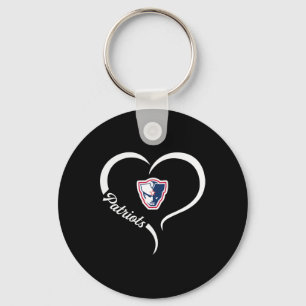 Powdersville Patriots Logo Half Heart Slogan Hs Key Ring
