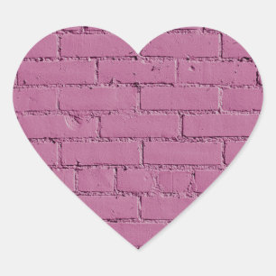 Powdery Pink Brick Wall Heart Sticker