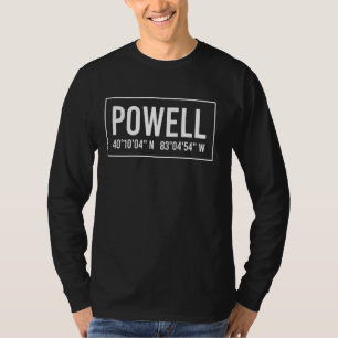 Powell Oh Ohio Funny City Coordinates Home Roots T-Shirt