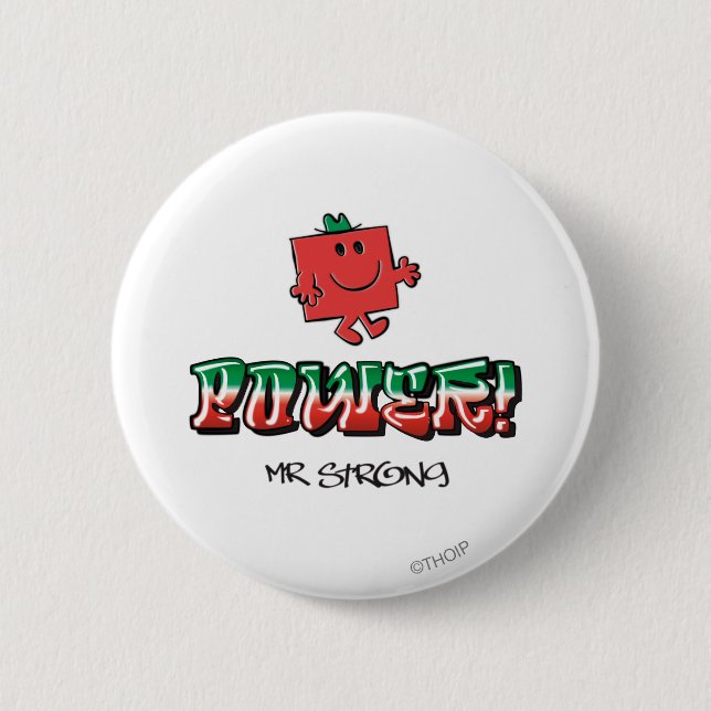 Power! 6 Cm Round Badge (Front)