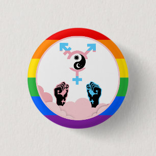 Power and Balance Sun and Moon Transgender Symbol 3 Cm Round Badge