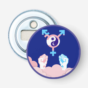 Power and Balance Sun and Moon Transgender Symbol Bottle Opener
