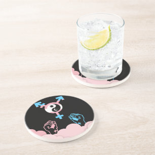 Power and Balance Sun and Moon Transgender Symbol Coaster