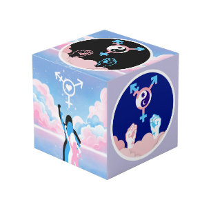 Power and Balance Sun and Moon Transgender Symbol Cube