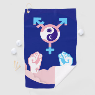 Power and Balance Sun and Moon Transgender Symbol Golf Towel