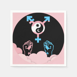 Power and Balance Sun and Moon Transgender Symbol Napkin