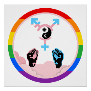 Power and Balance Sun and Moon Transgender Symbol Poster