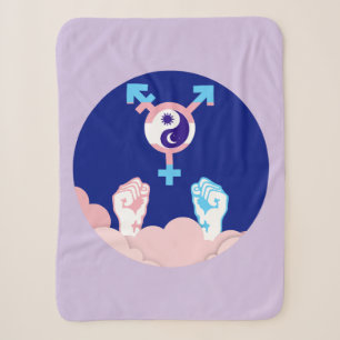 Power and Balance Sun and Moon Transgender Symbol Sherpa Blanket