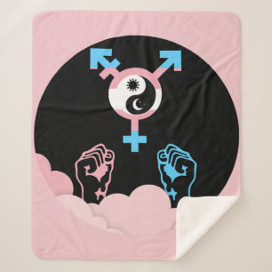 Power and Balance Sun and Moon Transgender Symbol Sherpa Blanket