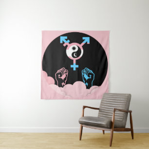 Power and Balance Sun and Moon Transgender Symbol Tapestry