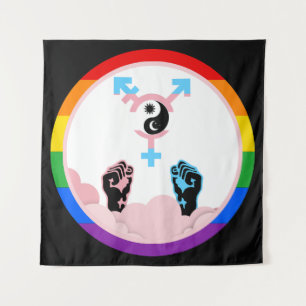 Power and Balance Sun and Moon Transgender Symbol Tapestry