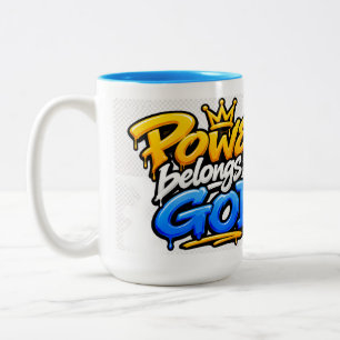 Power belongs to God Two-Tone Coffee Mug