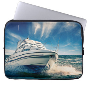 Power Boat Coming Into Chichester Harbour Laptop Sleeve