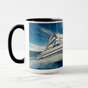Power Boat Coming Into Chichester Harbour Mug