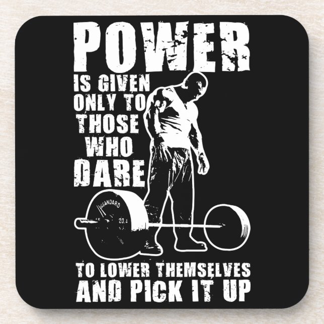 POWER - Bodybuilding Motivational Coaster (Front)