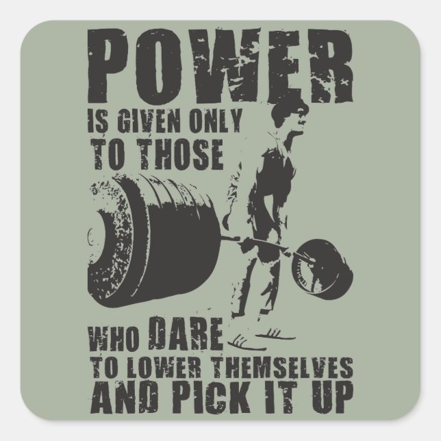 POWER - Bodybuilding Motivational Square Sticker (Front)
