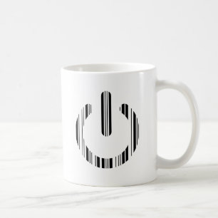 POWER BUTTON BAR CODE Power-Up Pattern Design Coffee Mug