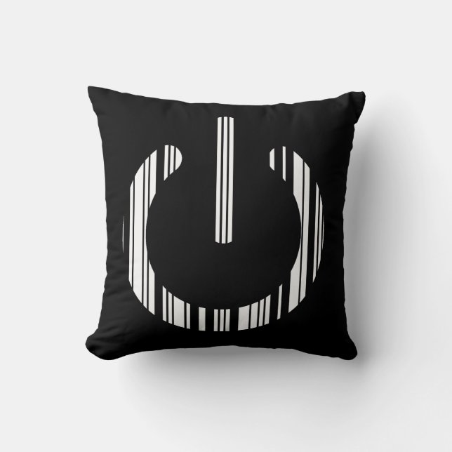 POWER BUTTON BAR CODE Power-Up Pattern Design Cushion (Front)