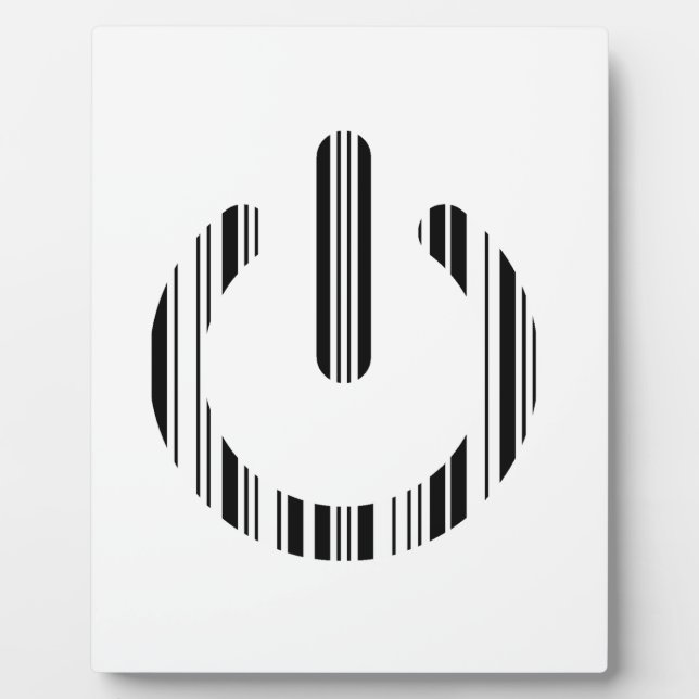 POWER BUTTON BAR CODE Power-Up Pattern Design Plaque (Front)