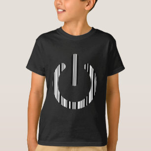 POWER BUTTON BAR CODE Power-Up Pattern Design T-Shirt