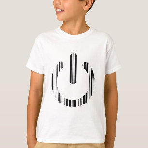 POWER BUTTON BAR CODE Power-Up Pattern Design T-Shirt