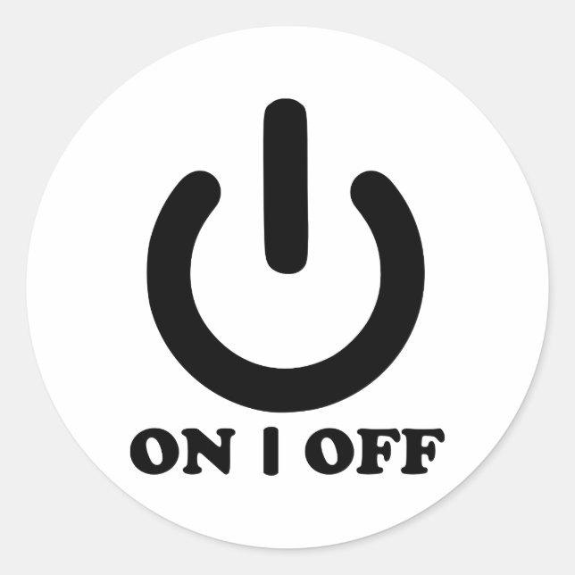 Power button classic round sticker (Front)