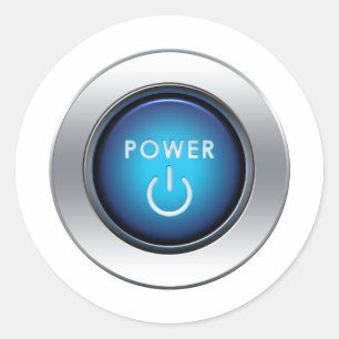 Power Button Classic Round Sticker