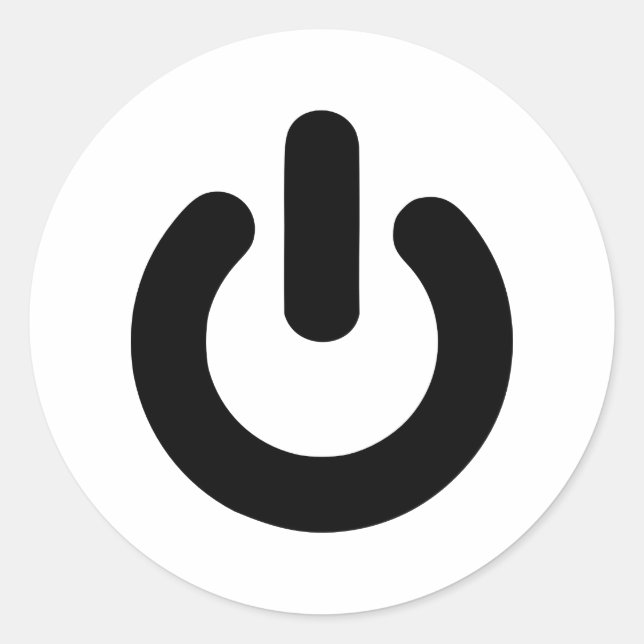 Power button classic round sticker (Front)