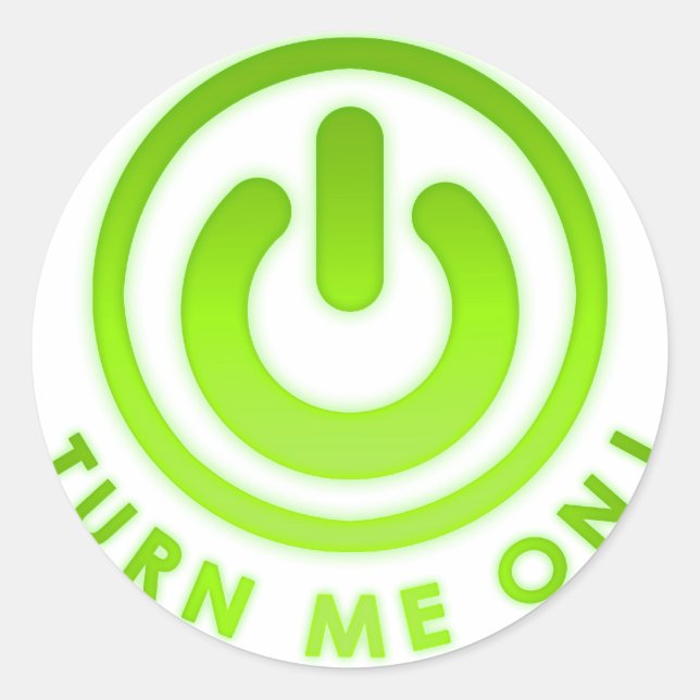 Power Button - Turn Me on Classic Round Sticker (Front)