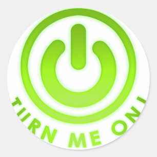 Power Button - Turn Me on Classic Round Sticker