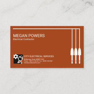 Power Cables Connection Border Frame Electrician Business Card