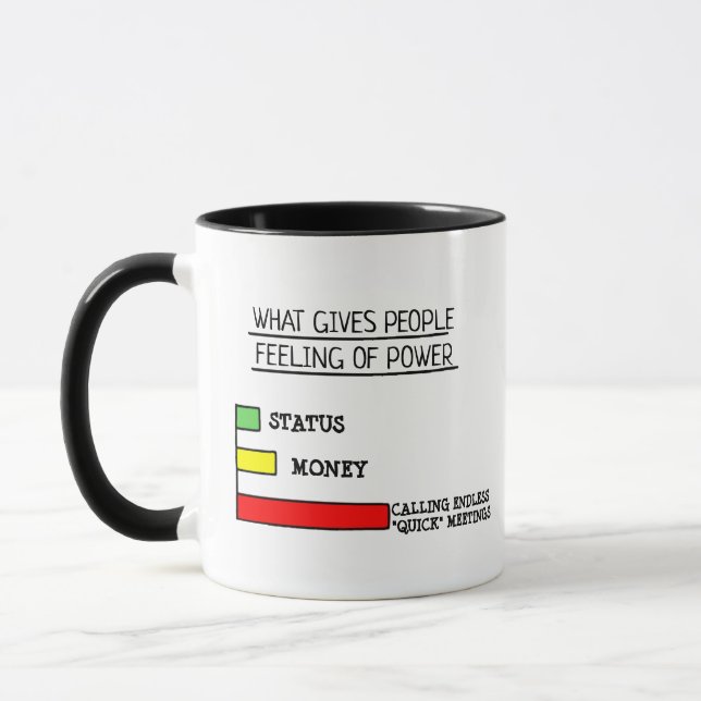 Power, Calling Endless "Quick' Meetings Meme Funny Mug (Left)