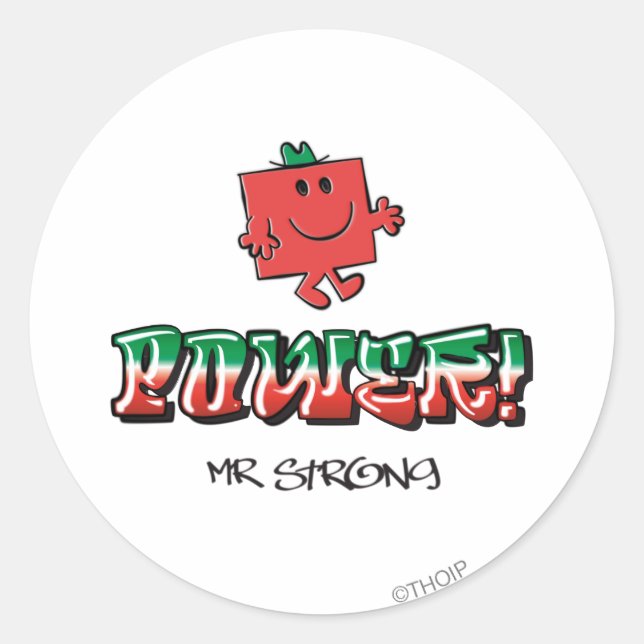 Power! Classic Round Sticker (Front)