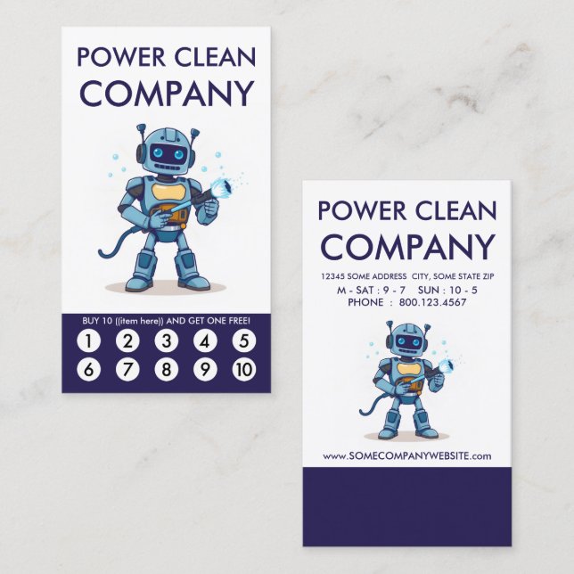Power Clean Loyalty Punch Card (Front/Back)