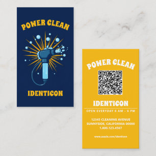 Power Clean Pressure Washer with QR code Business Card