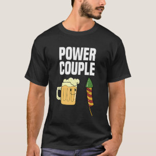 Power Couple Firework  4th Of July Patriotic Men W T-Shirt
