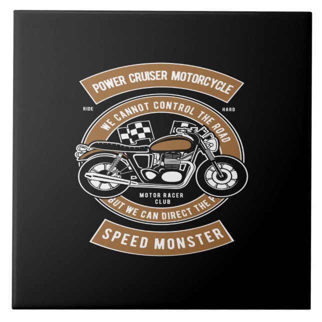 power cruiser motorcycle speed monster ceramic tile (Front)