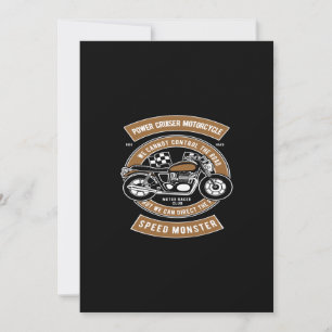 power cruiser motorcycle speed monster invitation